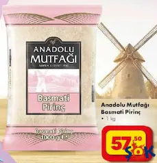 ANADOLU MUTFAĞI BASMATİ PİRİNÇ 1 KG fiyat ve kampanya bilgisi
